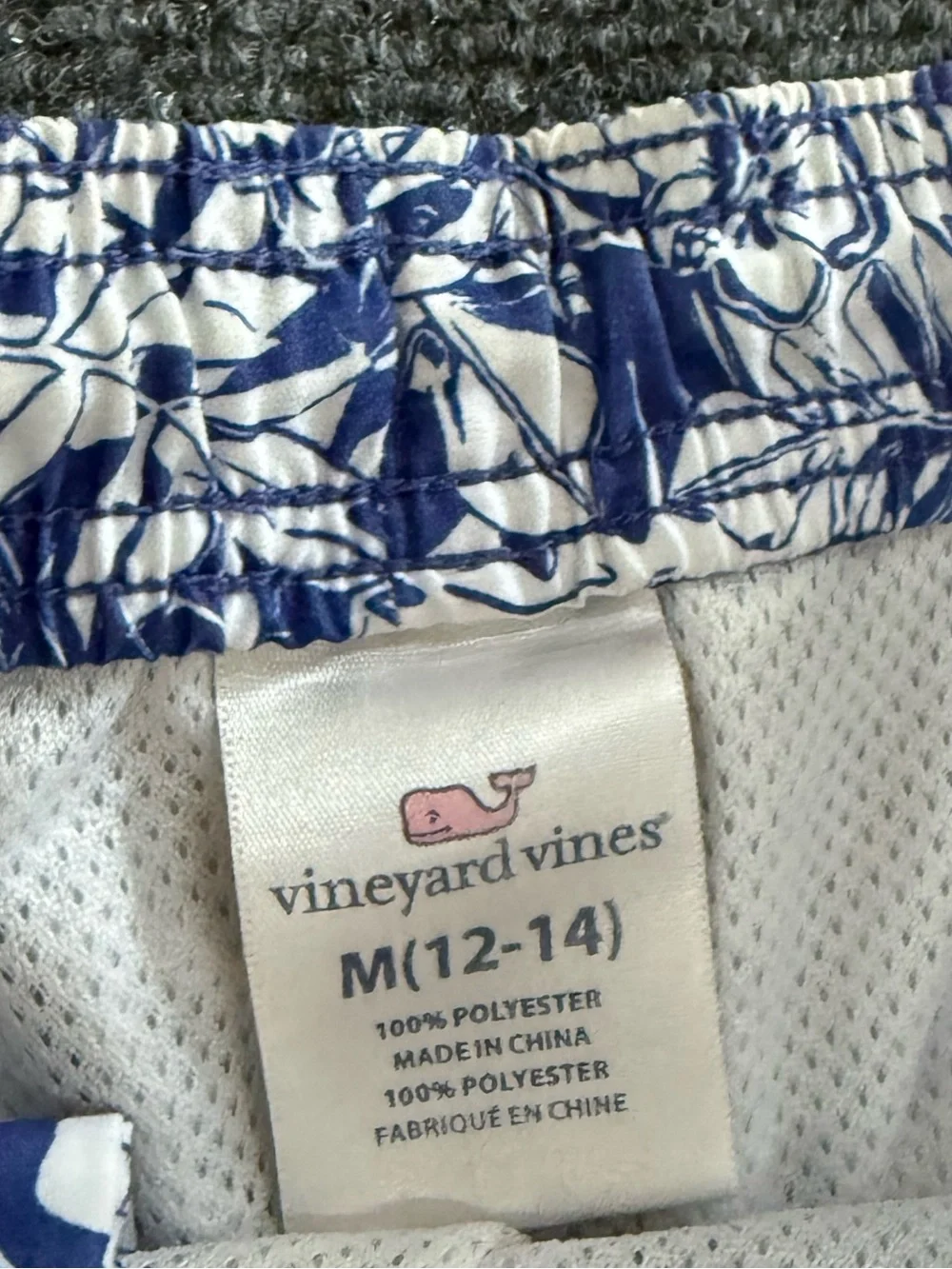 Vineyard Vines Navy and White Floral Swim Shorts